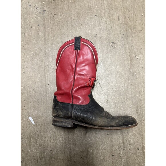 Vintage worn Justin roper cowboy boots size 9.5  Worn in look, has flaws main image 4